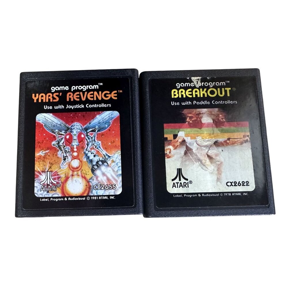 Vintage Atari 2600 Games 2 Games Yar's Revenge & Breakout